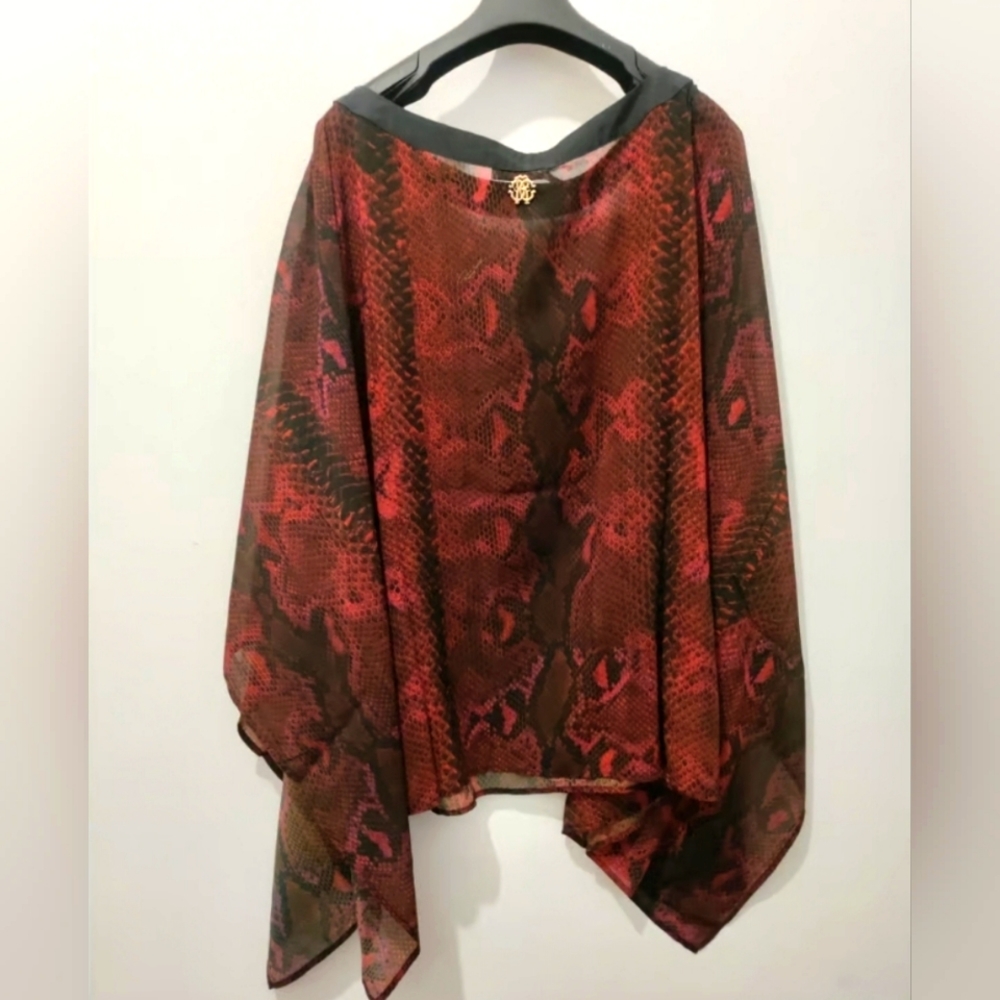 Roberto Cavalli Snake Print Shawl SIZE SMALL. Kaftan beachwear cover-up